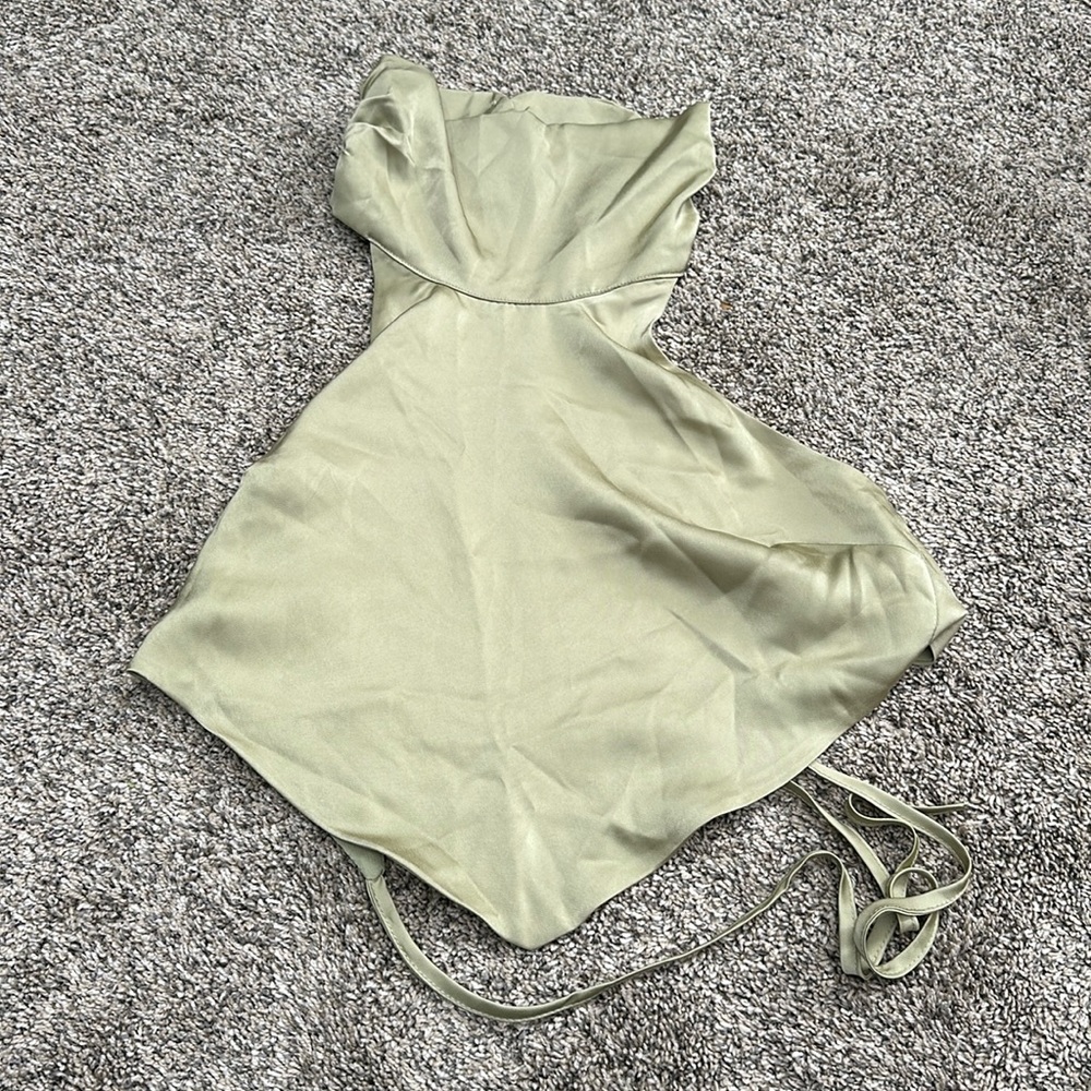 Green Open Back Halter Top
